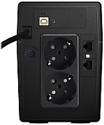 UPS PowerWalker VI 650 LCD, 650 VA, 360 W, cu management, line-interactive, 2x Schuko, 1x RJ45, 12V 7Ah LCD, Tower, Negru