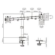 Gembird MA-D2-01 monitor mount / stand 81.3 cm (32 ) Black Desk