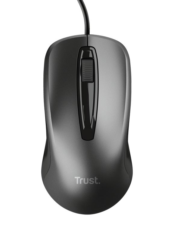 Mouse Trust cu fir, optic, rezolutie maxima 1200 DPI, negru