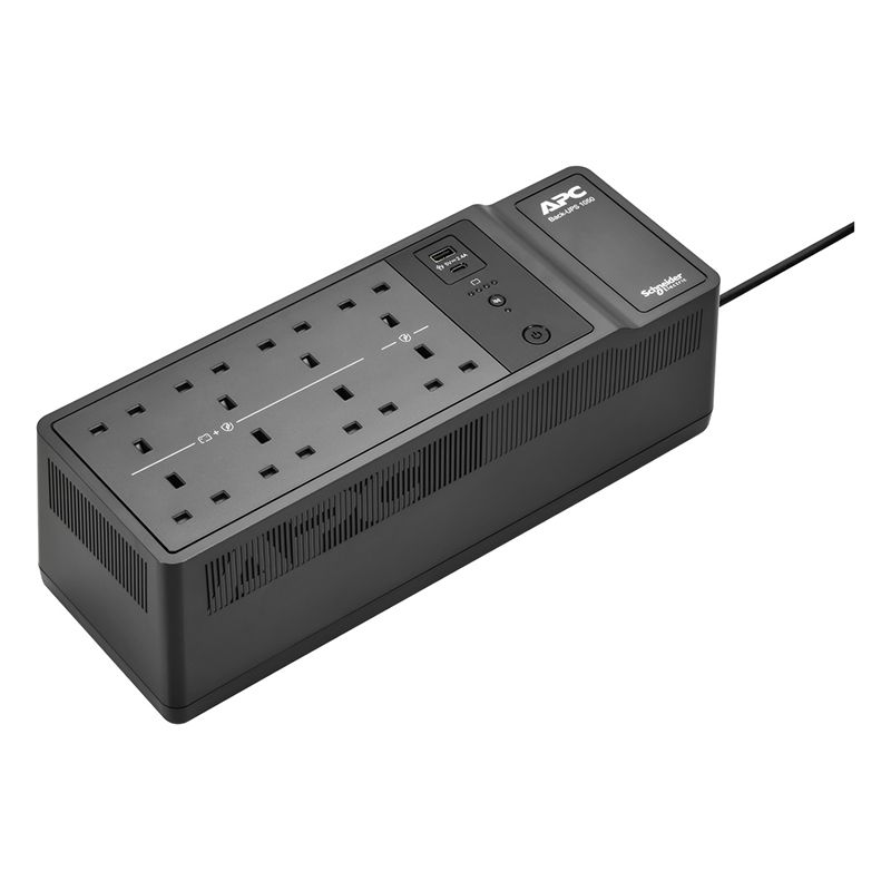 UPS APC BE1050G2-FR, 1050 VA, 600 W, off-line, 8x Schuko, 1x USB, Baterie cu plăci de plumb şi acid, Brick, Negru