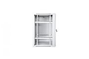 Wall-hung network cabinet 19  21U rack 600x600  door glass  grey  undivided  folded  60kg
