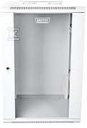 Wall-hung network cabinet 19  21U rack 600x600  door glass  grey  undivided  folded  60kg