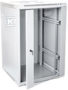 Wall-hung network cabinet 19  21U rack 600x600  door glass  grey  undivided  folded  60kg