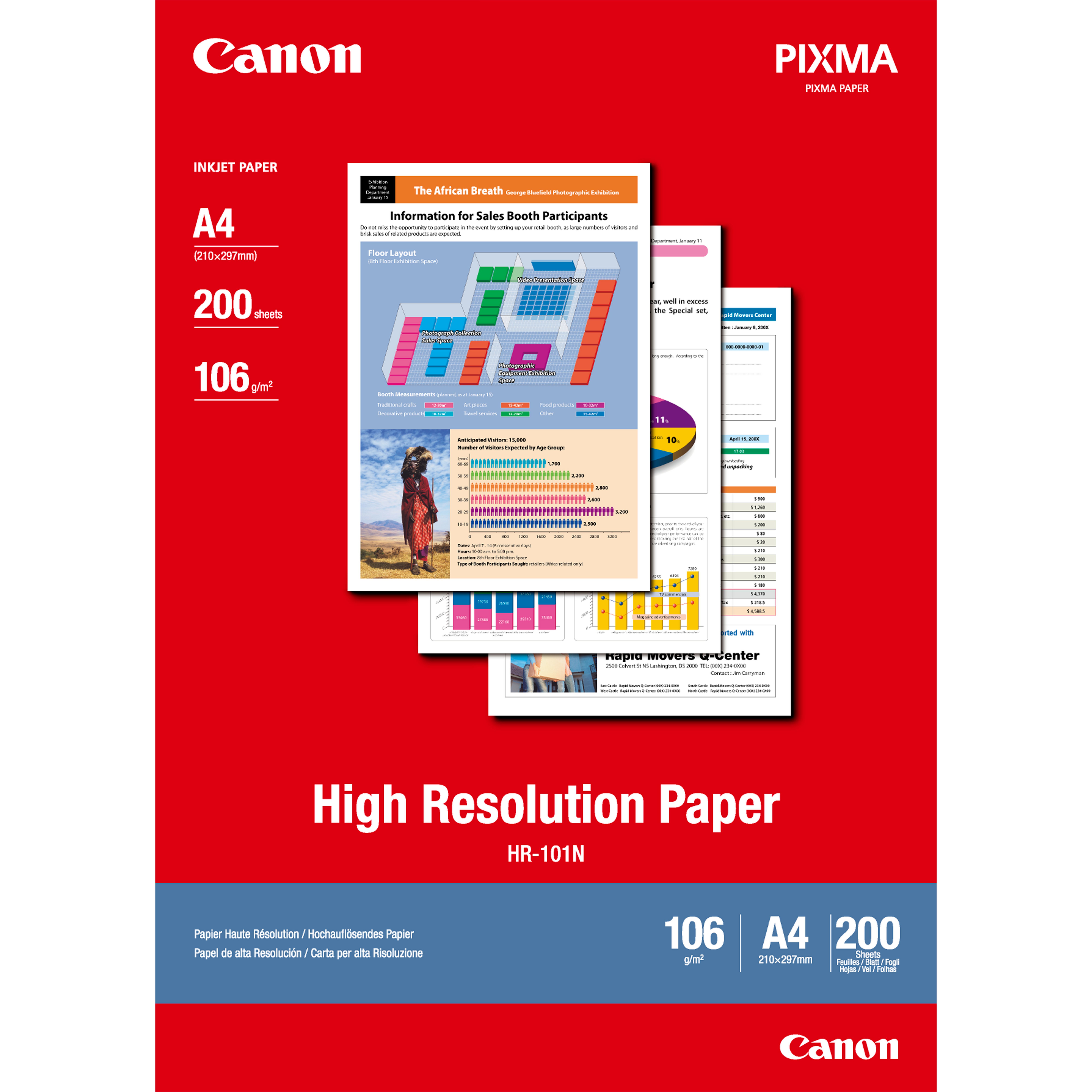 HR-101 HIGH RES PAPER A4/200 SHT F/ BJC SERIES