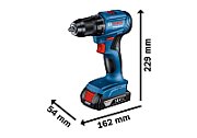 BOSCH. GSR 185-LI 2x2.0Ah 50/21Nm CASE