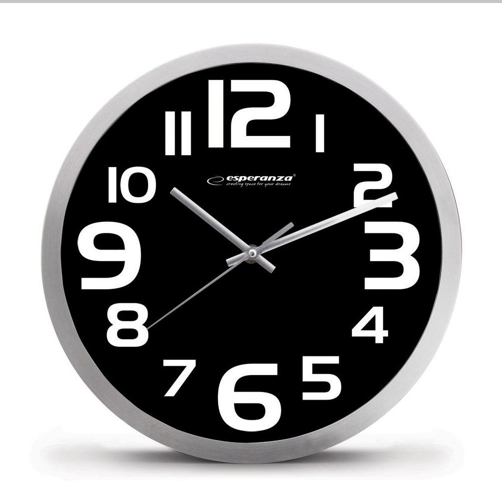 Esperanza EHC013K Wall Clock - Zurich - Black Quartz clock Oval Black  White