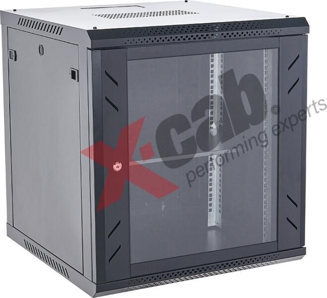 Cabinet metalic de perete 19”, tip rack wallmount, 18U 600x600 mm, Xcab S Negru