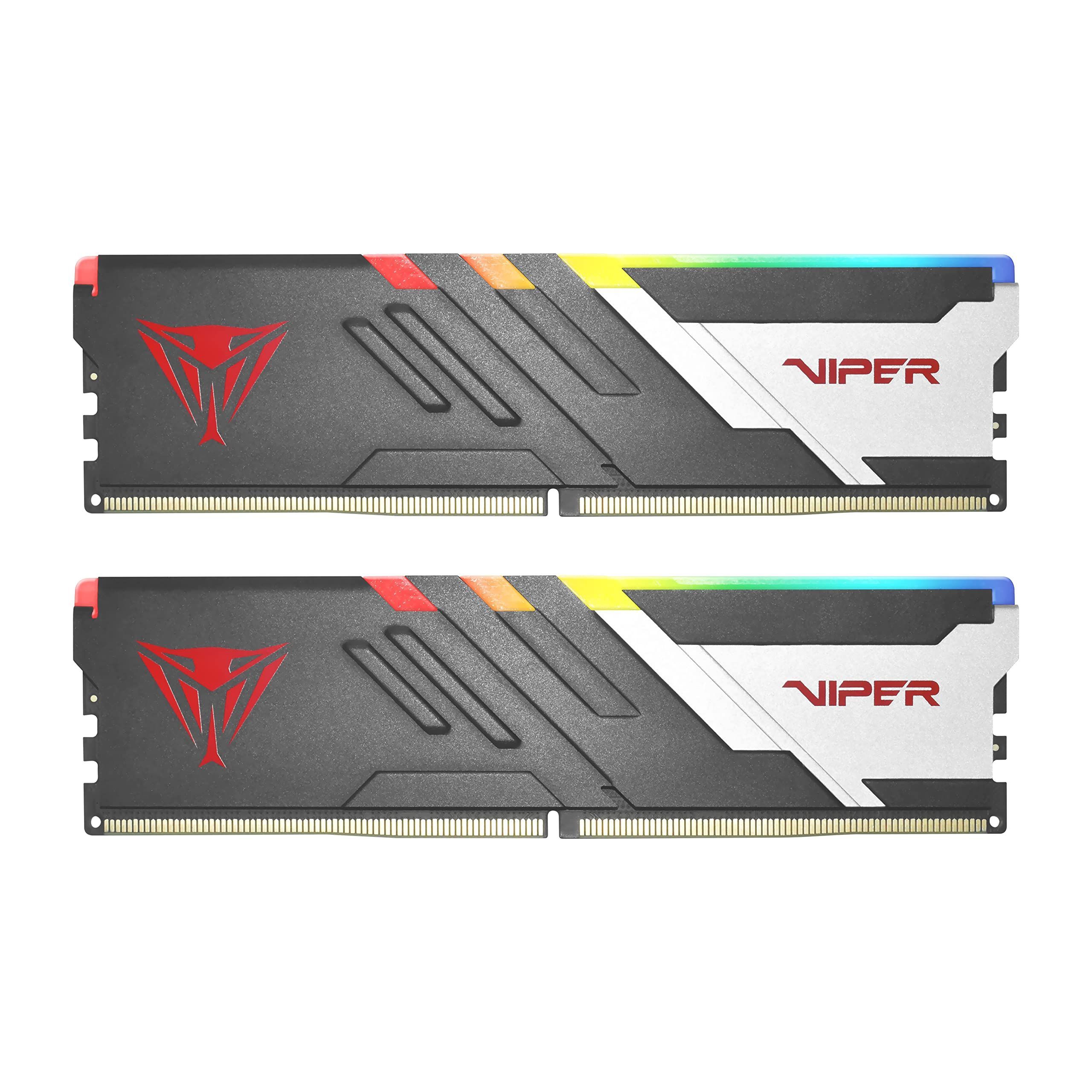 Memorie Patriot Viper Venom 32 GB DDR5 6000 MHz CL30, kit 2 x 16 GB, XMP 3.0 / EXPO, Gri-alb-rosu, RGB