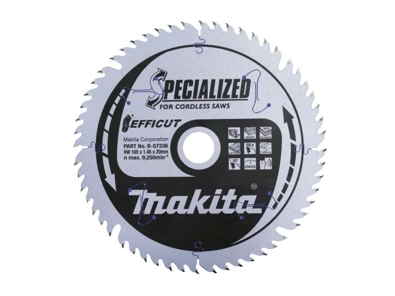 MAKITA CIRCULAR SAW BLADE 165x20x56Z EFFICUT MDF/LAMINATE/WOOD