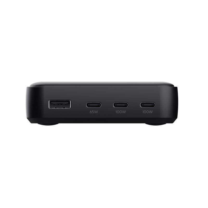 Statie de incarcare Trust,  4 porturi: 1 x USB-A & 3 x USB-C, putere maxima 100W, compatibil cu laptop, tableta, smartphone, accessorii, negru
