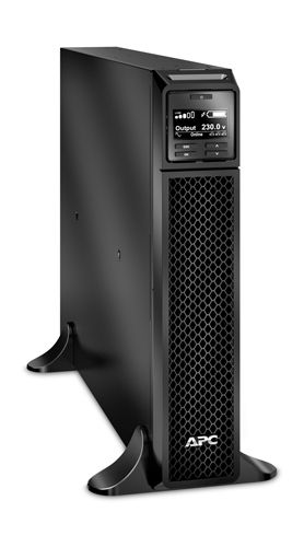 UPS APC SRT3000XLW-IEC, 3000 VA, 2700 W, cu management, on-line double-conversion, 6x C13, 2x C19, 1x USB, 96V Baterie cu plăci de plumb şi acid, Rack 2U, Negru