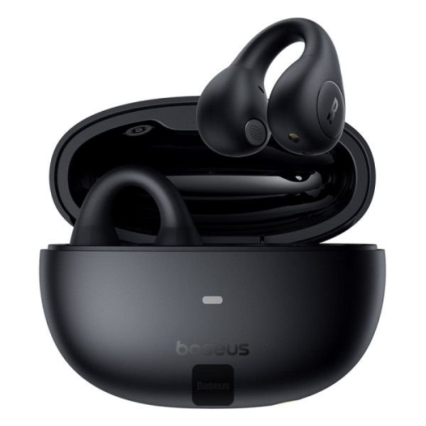 CASTI Baseus AirGo AS01 Open-Ear TWS, pt smartphone, wireless, bluetooth 5.3, microfon pe casca, 25 ore durata baterie, negru  A00069101113-00  (timbru verde 0.18 lei)