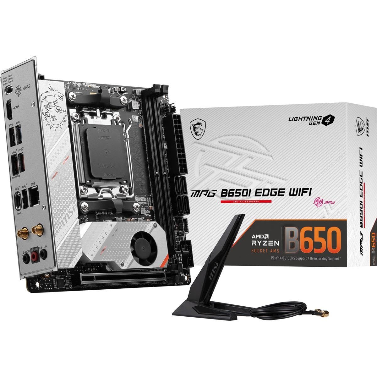 MSI MPG B650I EDGE WIFI AMD Socket AM5 DDR5 up to 64GB PCIe x16 4xSATA Mini-ITX