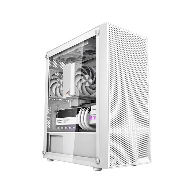 CARCASA PCCooler, middle tower, gaming, fara sursa, suporta 7xfan, PSU shroud, USB 3.1 gen x 1, USB 2.0 x 2, audio+mic, 5 sloturi expansiune, alb,  C3B310-WHP0-GL