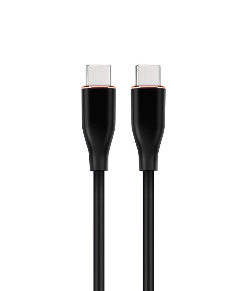 CABLU alimentare si date GEMBIRD, pt. smartphone, USB 2.0 Type-C (T) la USB 2.0 Type-C (T), 60W, 1.5m, protectie silicon, negru,  CC-USB2S-CMCM-1.5M-BK  (timbru verde 0.08 lei)