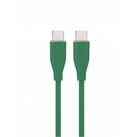 CABLU alimentare si date GEMBIRD, pt. smartphone, USB 2.0 Type-C (T) la USB 2.0 Type-C (T), 60W, 1.5m, protectie silicon, verde,  CC-USB2S-CMCM-1.5M-G  (timbru verde 0.08 lei)