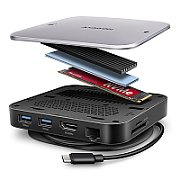 HMC-UFO, 10Gbps, HDMI, USB-A, USB-C, PD 100W, RJ-45, SD/mSD, audio