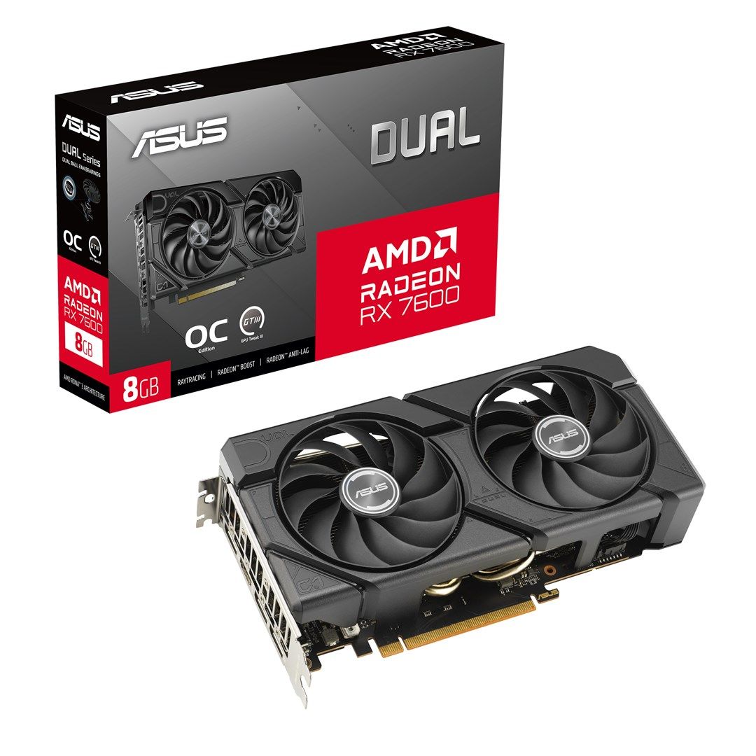 Placa video ASUS Radeon RX 7600 Dual EVO OC 8 GB GDDR6 128 bit