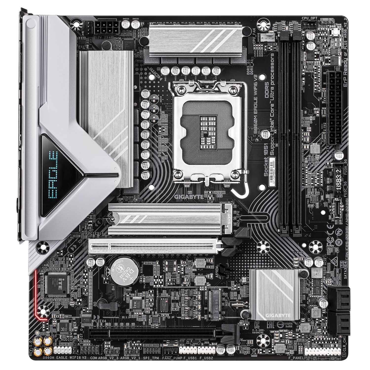B860M EAGLE, LGA1851, DDR5, Wi-Fi, BT, mATX, Negru/Alb
