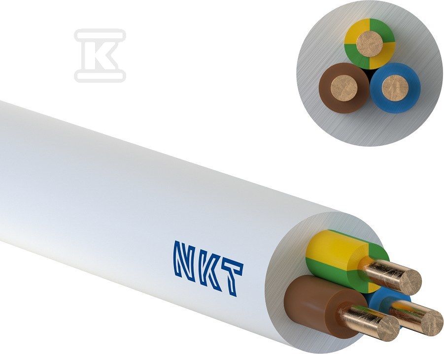 Round Installation Cable YDY 3X 2.5 Yellow NKT White Wire 450/750V Class 1