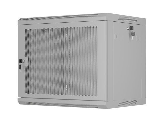 19  9U 600X450 grey wall mount rack cabinet perforated doors Lanberg (flat pack)