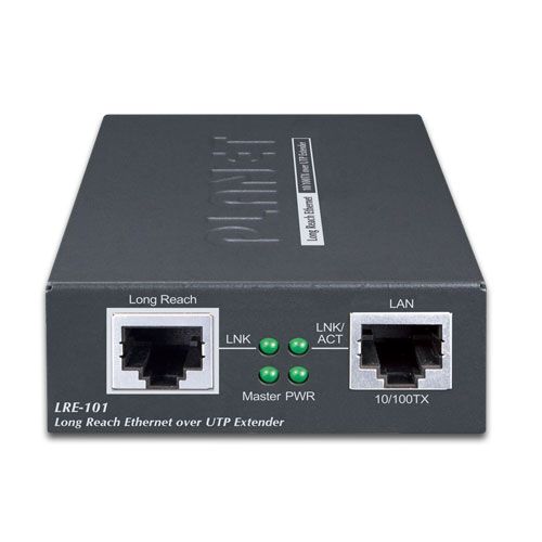 PLANET 1-Port 10/100TX Ethernet over Transmițător & receptor rețea Negru