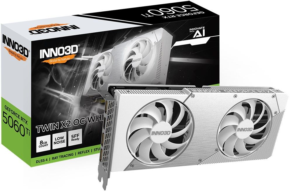Placa video Inno3D GeForce RTX 5060 Ti TWIN X2 OC WHITE 8 GB GDDR7 128 bit
