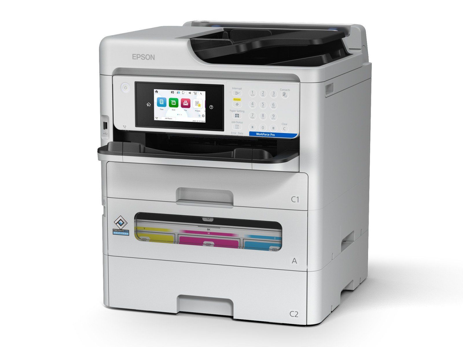 EPSON WorkForce Pro EM-C800RDWF cod C11CK19401 model nou inlocuitor pentru EPSON WorkForce Pro WF-C579RDWF - C800RDWF are toate specificatiile modelului vechi ) 
 
alimentare hartie 330 Coli (tava 1 multifunctionala de 80 Coli + tava 2 de 250 Coli)