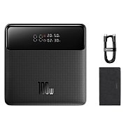 POWER BANK Baseus Blade, 20000mAh, PD 100W, ultra thin, 2 x USB 2 x USB Type-C, display digital pt. status baterie, total 5A, negru,  PPBL000301  (timbru verde 0.98 lei) - 6932172628031