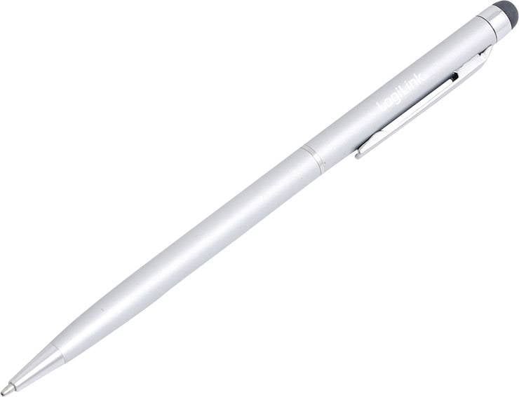 TOUCH PEN LOGILINK, pt. tablete si smartphone, varf cu cap de scriere, aluminiu, argintiu,  AA0041   (timbru verde 0.03 lei)