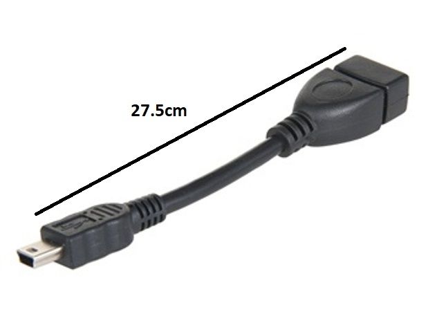 USB cable A female to 5 pin mini B male with OTG function, 27.5cm
- for cash registers, tablets and SMART phones
Packaging: bulk 1 pc.