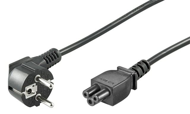 Notebook power cable 1.8m CEE 7/7 male 90° to IEC320-C5 female, black
- H03VV-F3G 0.75mm² copper conductor
Packaging: bulk 1 pc.