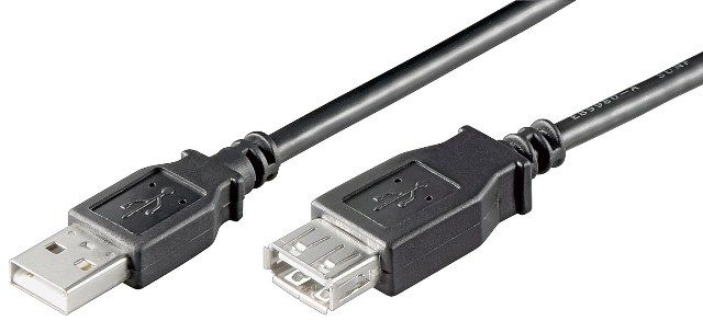 USB 2.0 cable 1.8m A male to A female, black
- internal conductors: 2xAWG28 2xAWG28 copper
- USB extension cable
Packaging: bulk 1 pc.