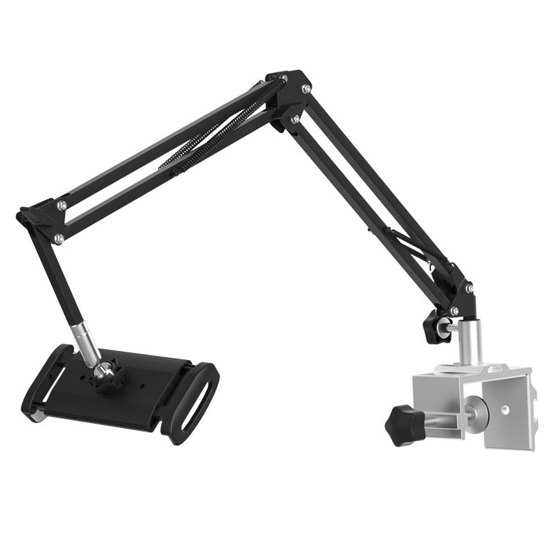 Adjustable pantographic tablet support, 3 arms, with table grip
- for easy mounting on the table, screw support
- arm with spring for slight variations in length and height
- length approx.: 35+35+29cm
- tablets: 12.5-22.5cm

Packaging: box 1 pc.