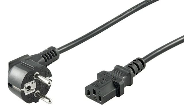 PC power cable 1.8m CEE 7/7 male to IEC320-C13 female, black
- H03VV-F3G 0.75mm&ampsup2 aluminum conductor
Packaging: bulk 1 pc.