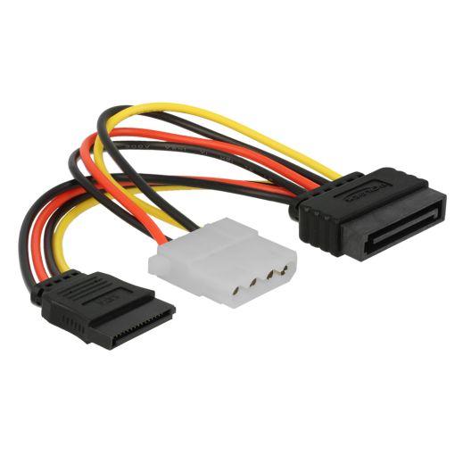Cablu adaptor alimentare Molex (IDE) la 2 x SATA