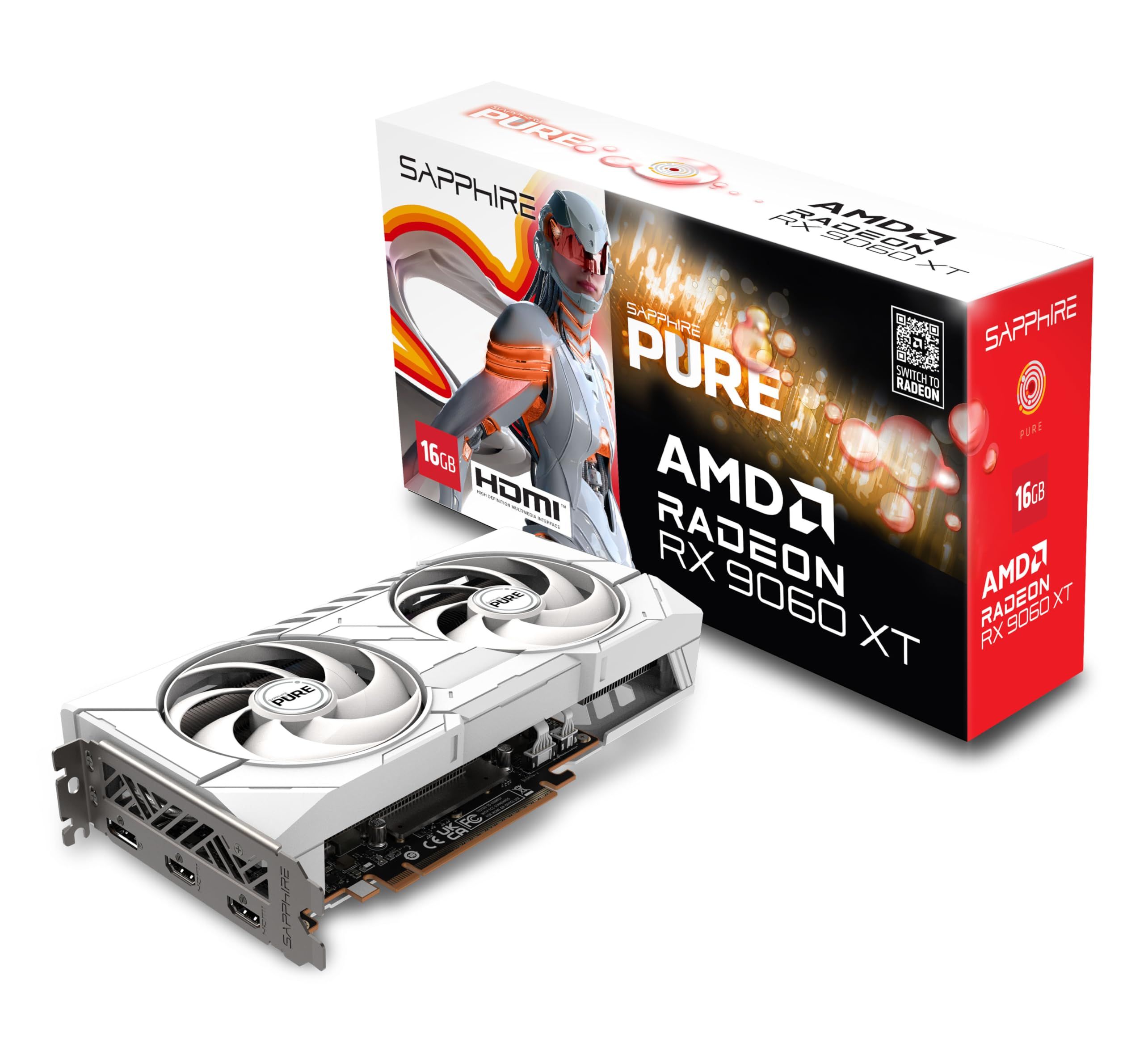 Placa video SAPPHIRE Radeon RX 9060 XT PURE OC 16 GB GDDR6 128 bit