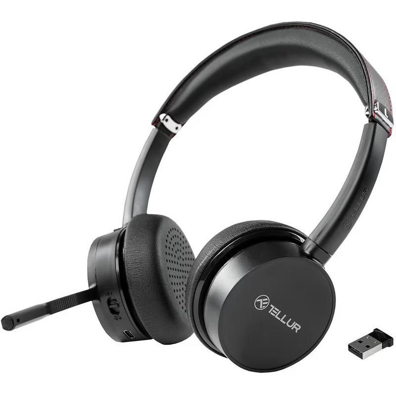 Casti Over-ear TELLUR Voice Pro, Wireless, Noise-canceling, Negru