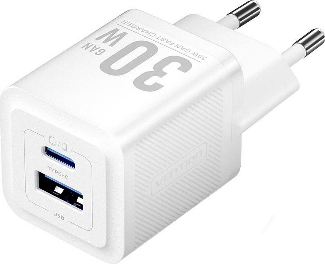 INCARCATOR retea Vention 30W, 1 x USB Type-C, 1 x USB, 5V/3A, PD 3.0, QC 3.0, QC 4.0, alb,  FEQW0-EU  (timbru verde 0.18 lei) - 6922794782211