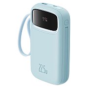 POWER BANK Baseus Qpow2 Digital Display, 20000mAh, 22.5W, 2 x USB Type-C output/input, 1 x Lightning, 1 x USB, include cablu USB Type-C la USB Type-C 30cm, albastru,  P10055002313-00  (timbru verde 0.98 lei) - 6932172636265