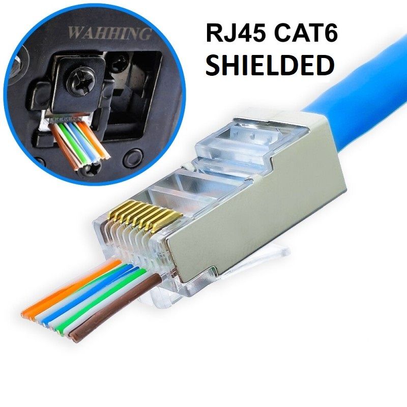 Shielded FTP CAT6 RJ45 (8P8C) pass through plug for round cable
- the displayed price is for 1 piece!
Packaging: bulk 100 pcs.