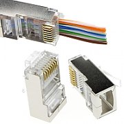 Mufa RJ45 FTP ecranata, cat.6, passthrough (100buc) - EMTEX  EMT-PR6-FTP