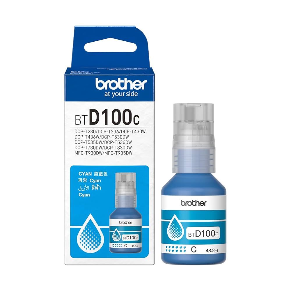 Flacon cerneala Brother BTD100C ,Albastru ,5 000 pagini ,Original (BTD100C)