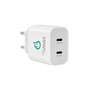 ALIMENTATOR retea SPACER Power Delivery, 2 x USB Type-C PD (max 20W)  SPAR-TYPECQ-02  (timbru verde 0.18 lei)