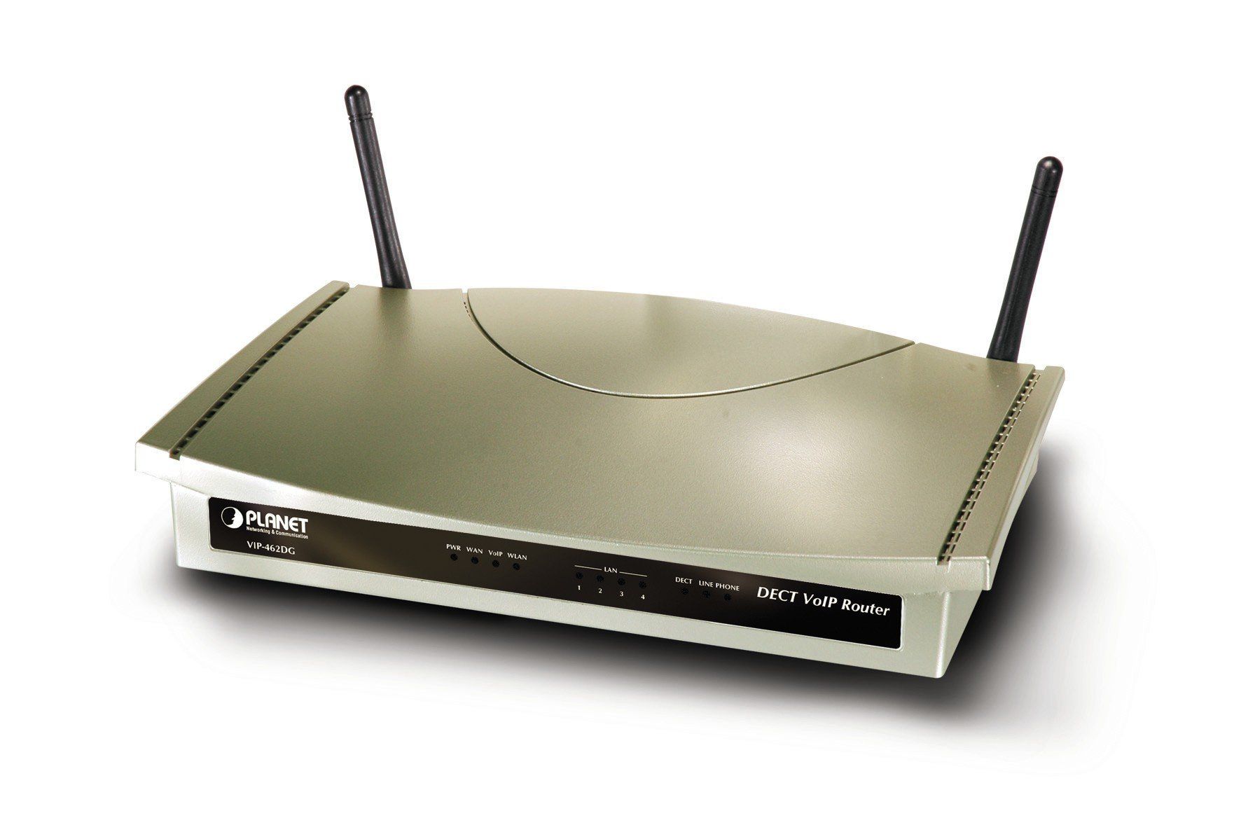 PLANET 802.11G WIFI DECT/VOIP ROUTER 2-VOICE CHANNEL router cu fir Argint