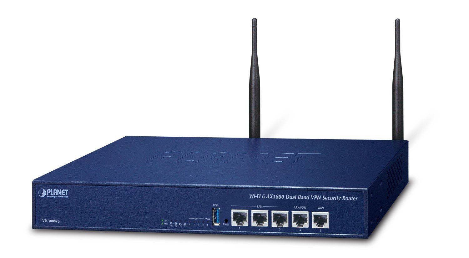 PLANET Wi-Fi 6 AX1800 Dual Band VPN router wireless Gigabit Ethernet Albastru