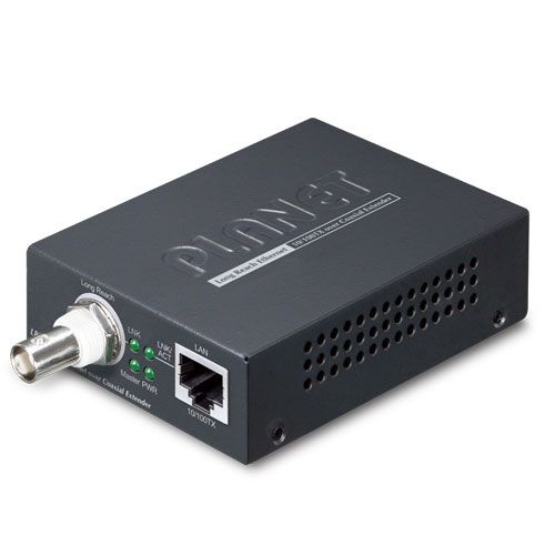 PLANET 1-Port 10/100TX Ethernet over Transmițător & receptor rețea Negru
