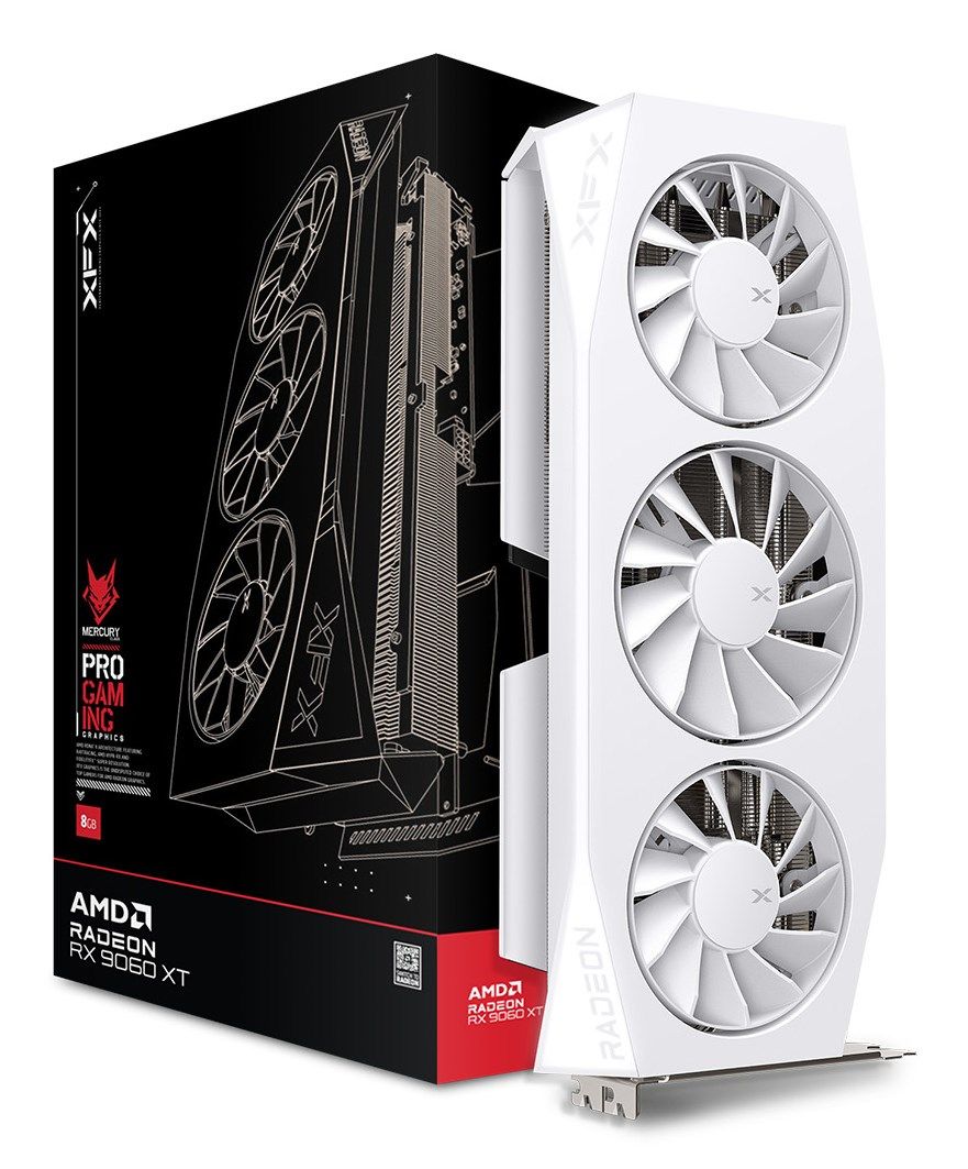 Placa video XFX Radeon RX 9060 XT Mercury OC White Gaming 16 GB GDDR6 128 bit