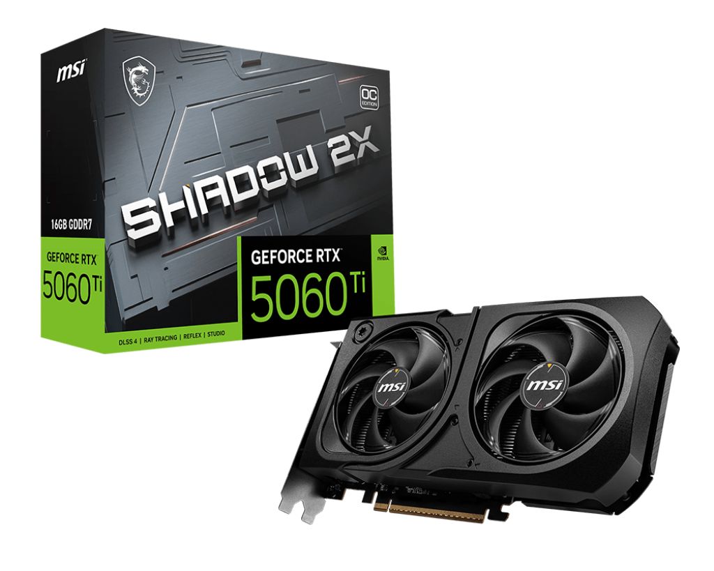 Placa video MSI GeForce RTX 5060 Ti SHADOW 2X OC PLUS 16 GB GDDR7 128 bit