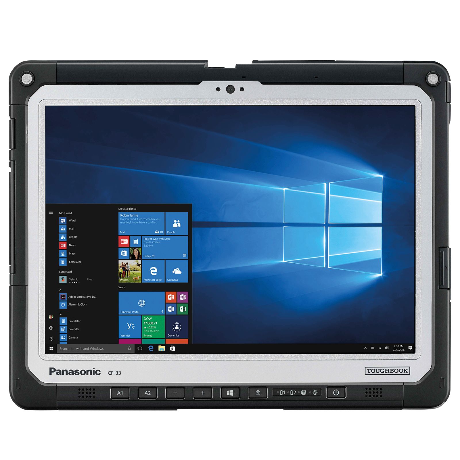 Laptop Panasonic TOUGHBOOK 33 MK2 CF-33RZ022M4, 12 inch 2160 x 1440 Touchscreen, Intel Core i5-1245U (10 C / 12 T, 4.4 GHz, 12 MB cache), 16 GB RAM, 512 GB SSD, Intel Graphics, Windows 10 Pro